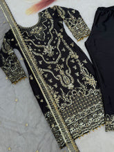 PRESERNTING NEW EID COLLECTION WITH EMBROIDERY SEQUENSE WORK CHINON TOP-PENT WITH DUPATTA