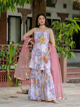 PARTY WEAR HERE, EXCLUSIVE 3 PIECES KURTI, PLAZZO DUPATTA IS COMING WITH HAND WORK AND FANCY LACE BORDER