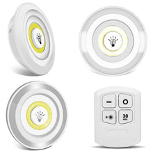 LED Light Under Closet Battery Powered Closet Wall Lamp with Remote Control Bedroom Kitchen Set of 3 LED Lights And 1 Remote Control (Battery Not Included)